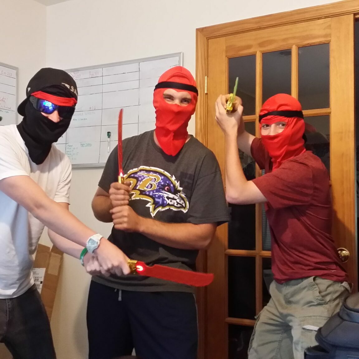 Our Guys dressed as ninjas
